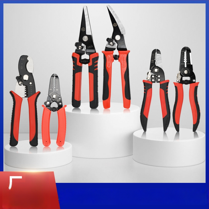 Daugiafunkcinės kabelių krimpavimo replės, manganinis plienas, elektrikams, aukšta kietumas, žnyplių tipas