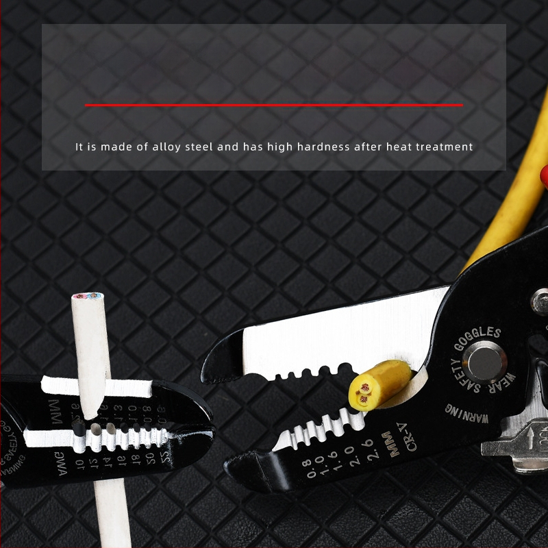 Daugiafunkcinės kabelių krimpavimo replės, manganinis plienas, elektrikams, aukšta kietumas, žnyplių tipas