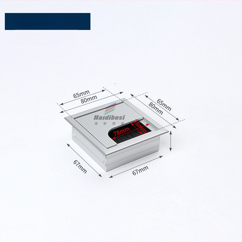 Haidi bos Hdbs kabelių dėžutė su šepetėliu skirta stalo kabelių tvarkymui - aliuminio lydinys, modernus minimalistinis dizainas