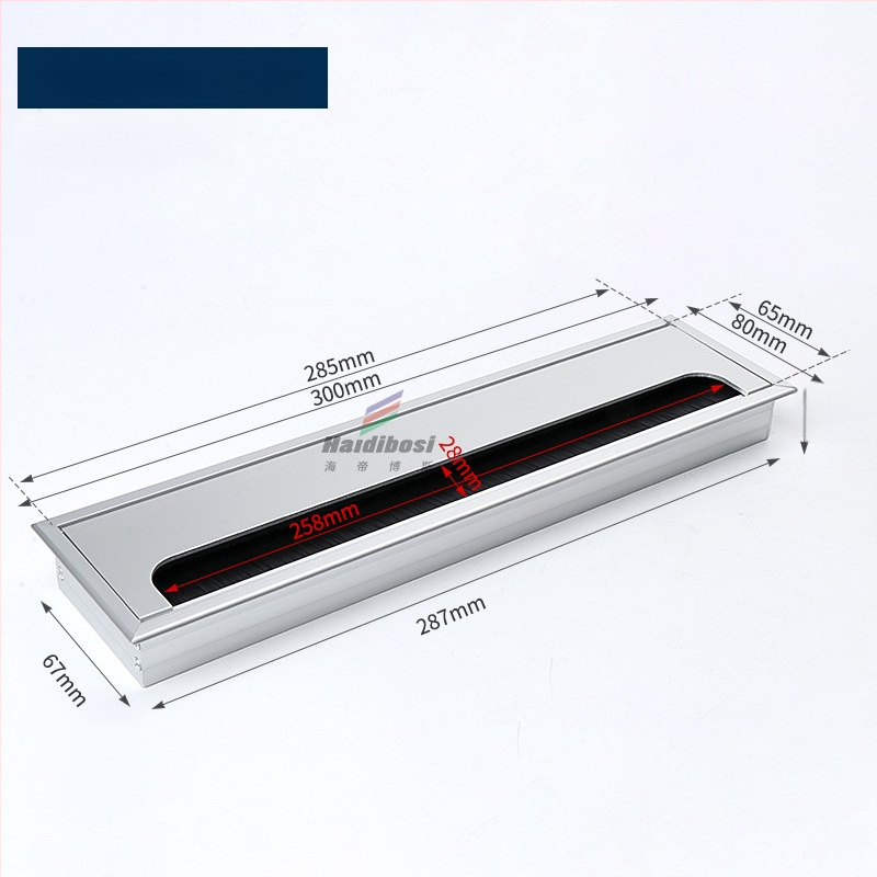 Haidi bos Hdbs kabelių dėžutė su šepetėliu skirta stalo kabelių tvarkymui - aliuminio lydinys, modernus minimalistinis dizainas