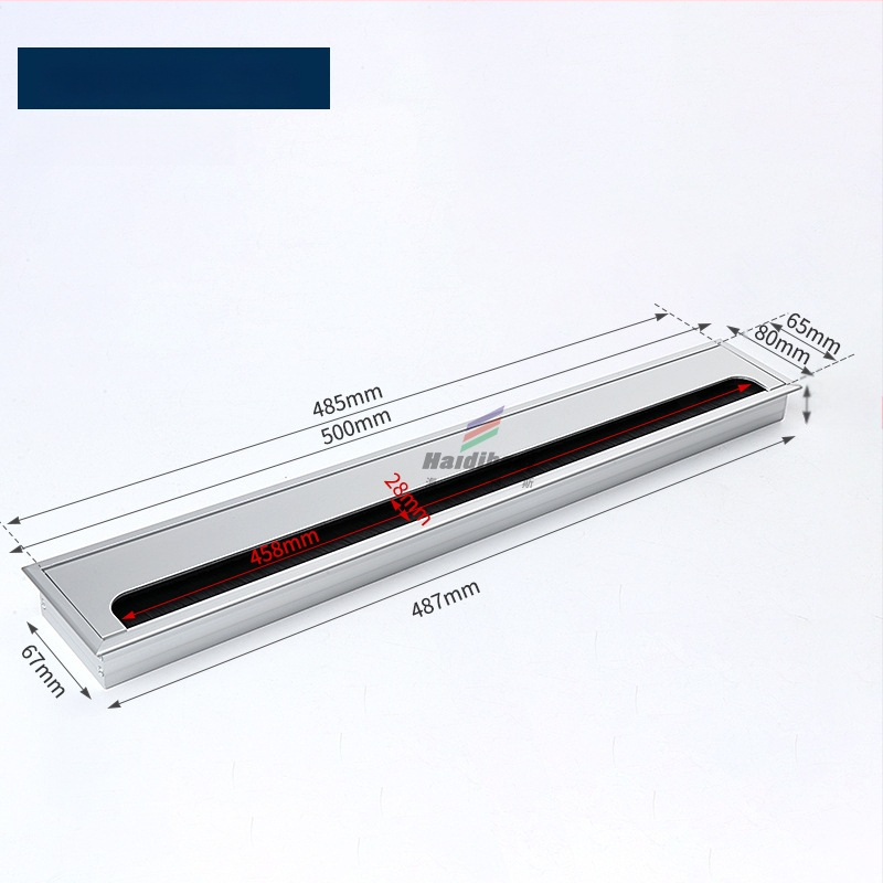 Haidi bos Hdbs kabelių dėžutė su šepetėliu skirta stalo kabelių tvarkymui - aliuminio lydinys, modernus minimalistinis dizainas