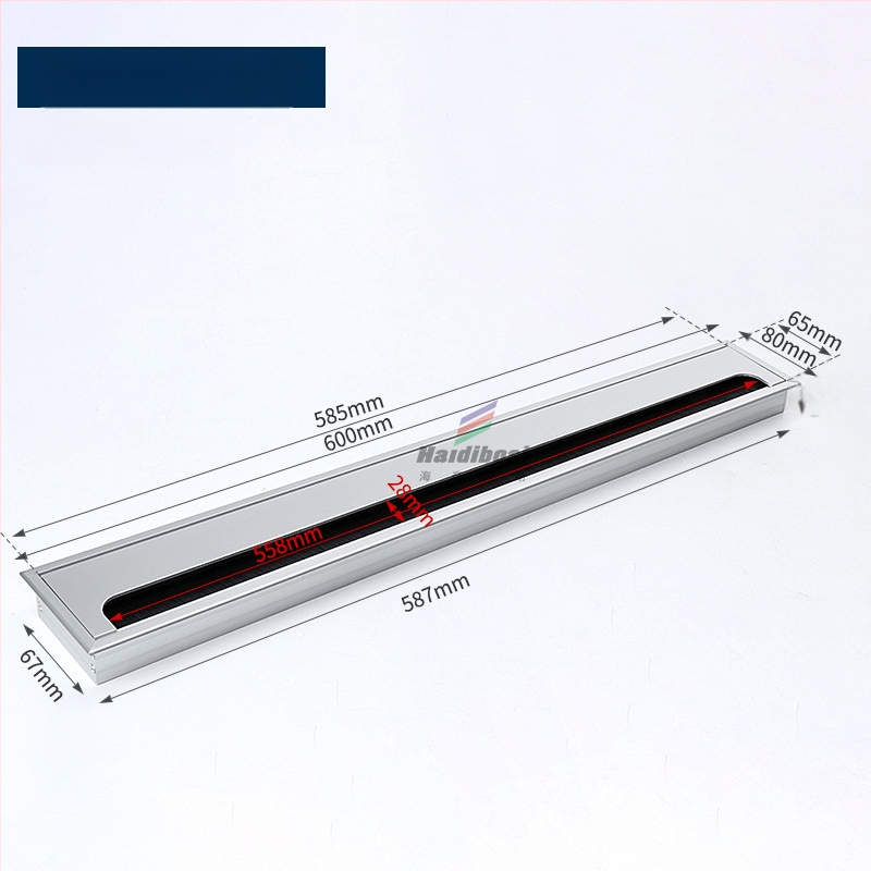 Haidi bos Hdbs kabelių dėžutė su šepetėliu skirta stalo kabelių tvarkymui - aliuminio lydinys, modernus minimalistinis dizainas