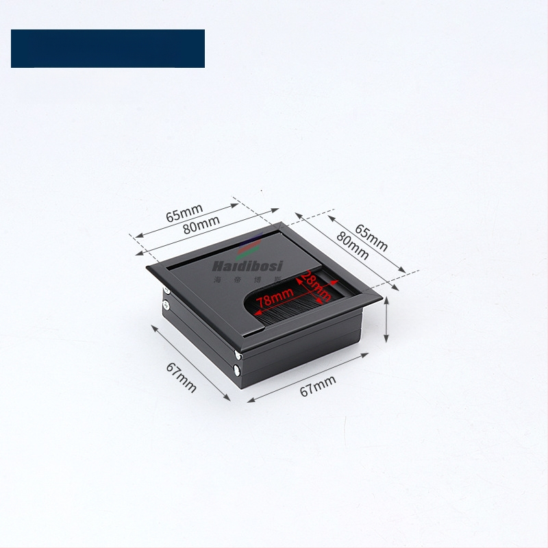 Haidi bos Hdbs kabelių dėžutė su šepetėliu skirta stalo kabelių tvarkymui - aliuminio lydinys, modernus minimalistinis dizainas