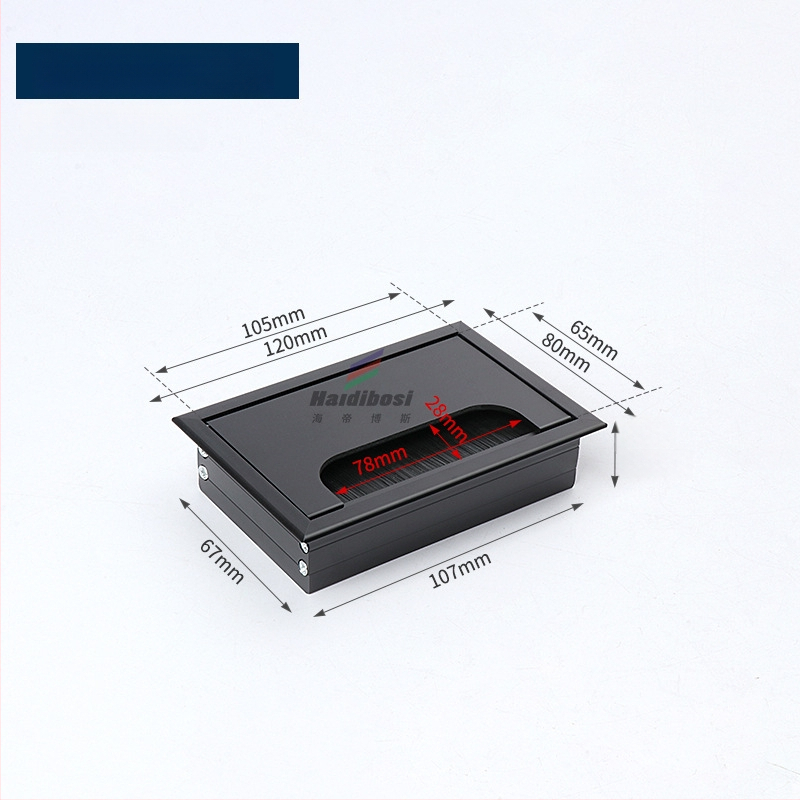 Haidi bos Hdbs kabelių dėžutė su šepetėliu skirta stalo kabelių tvarkymui - aliuminio lydinys, modernus minimalistinis dizainas