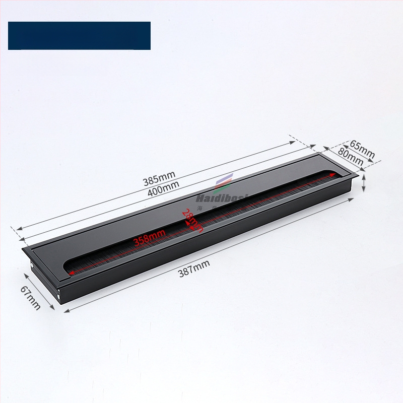 Haidi bos Hdbs kabelių dėžutė su šepetėliu skirta stalo kabelių tvarkymui - aliuminio lydinys, modernus minimalistinis dizainas