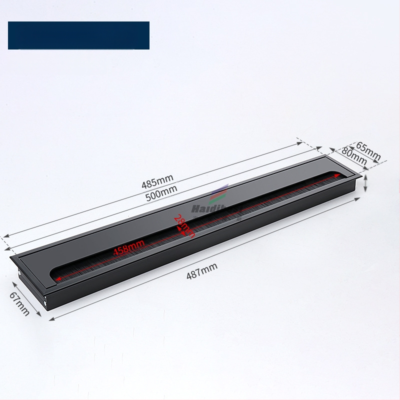 Haidi bos Hdbs kabelių dėžutė su šepetėliu skirta stalo kabelių tvarkymui - aliuminio lydinys, modernus minimalistinis dizainas