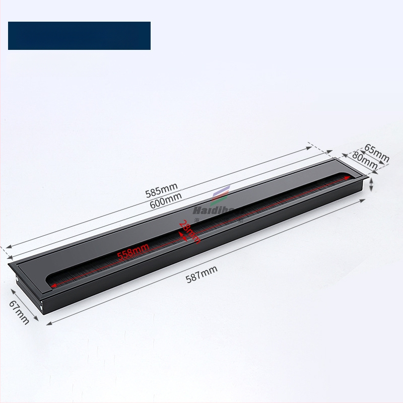 Haidi bos Hdbs kabelių dėžutė su šepetėliu skirta stalo kabelių tvarkymui - aliuminio lydinys, modernus minimalistinis dizainas