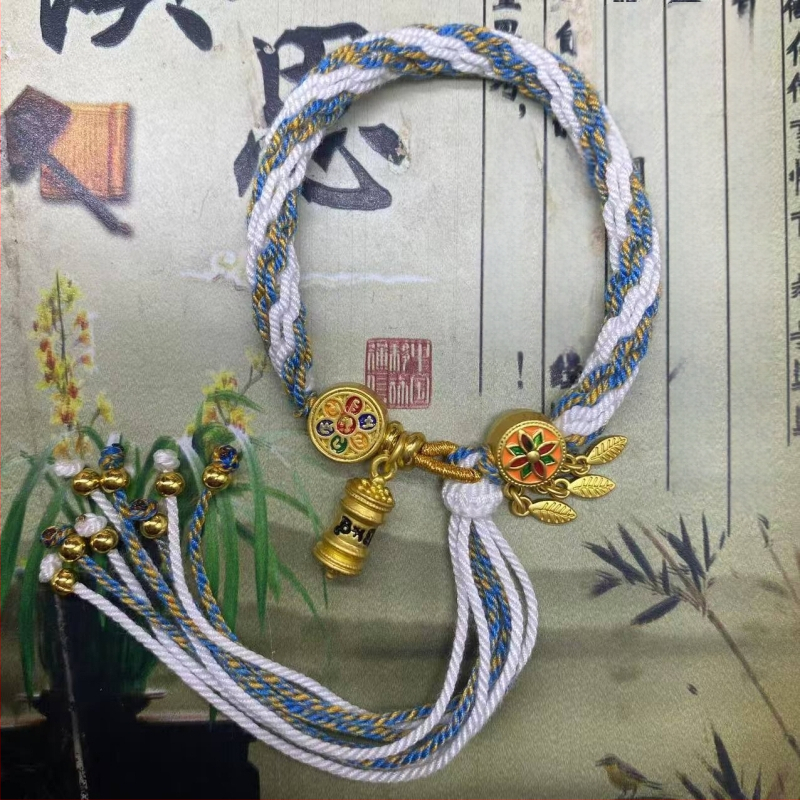 Rokassprādze, rokām adīta aukla, etniska stila, unisex (Materiāls: aukla; Pārstrādes tehnika: aušana; Pavasaris 2025; Zīmols: Dream cherish)