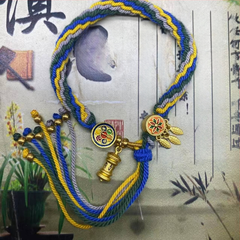 Rokassprādze, rokām adīta aukla, etniska stila, unisex (Materiāls: aukla; Pārstrādes tehnika: aušana; Pavasaris 2025; Zīmols: Dream cherish)