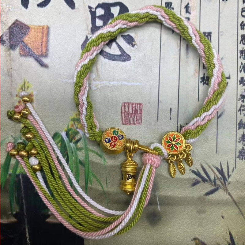 Rokassprādze, rokām adīta aukla, etniska stila, unisex (Materiāls: aukla; Pārstrādes tehnika: aušana; Pavasaris 2025; Zīmols: Dream cherish)