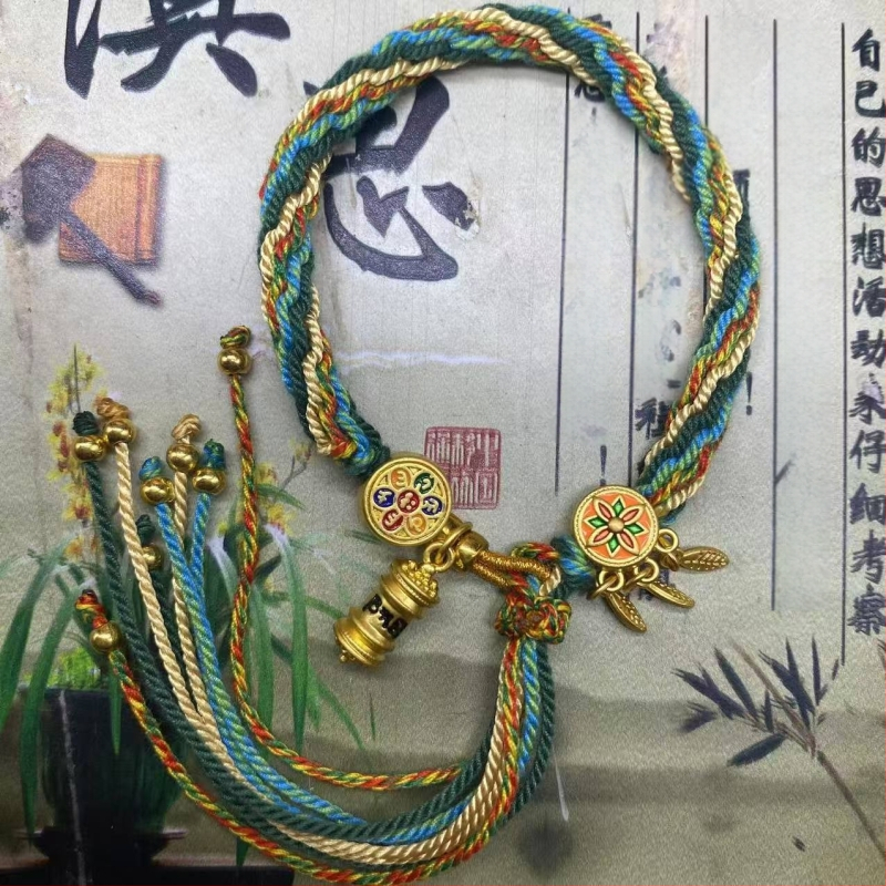 Rokassprādze, rokām adīta aukla, etniska stila, unisex (Materiāls: aukla; Pārstrādes tehnika: aušana; Pavasaris 2025; Zīmols: Dream cherish)