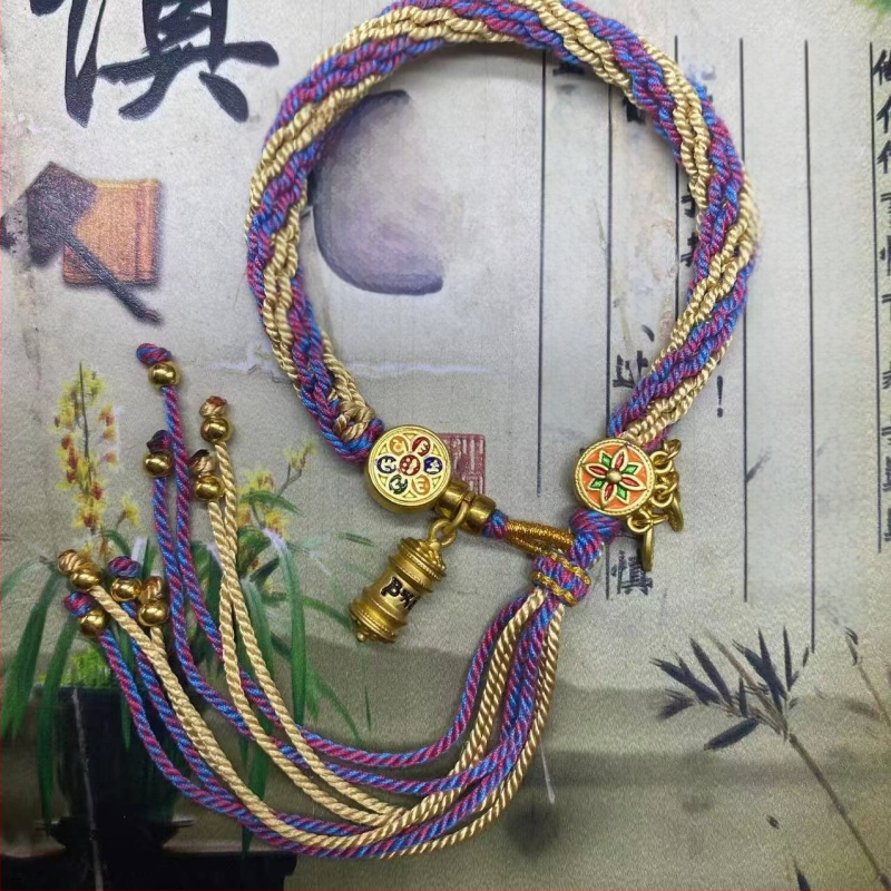 Rokassprādze, rokām adīta aukla, etniska stila, unisex (Materiāls: aukla; Pārstrādes tehnika: aušana; Pavasaris 2025; Zīmols: Dream cherish)