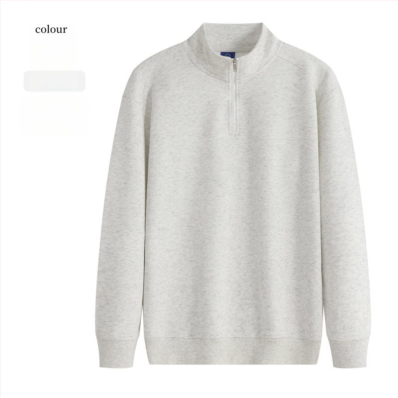 Sīvīters ar stāvā apkakle un pusatvēruma rāvējslēdzēju, logotipa apdruka, kokvilnas maisījuma audums, brīvs piegriezums