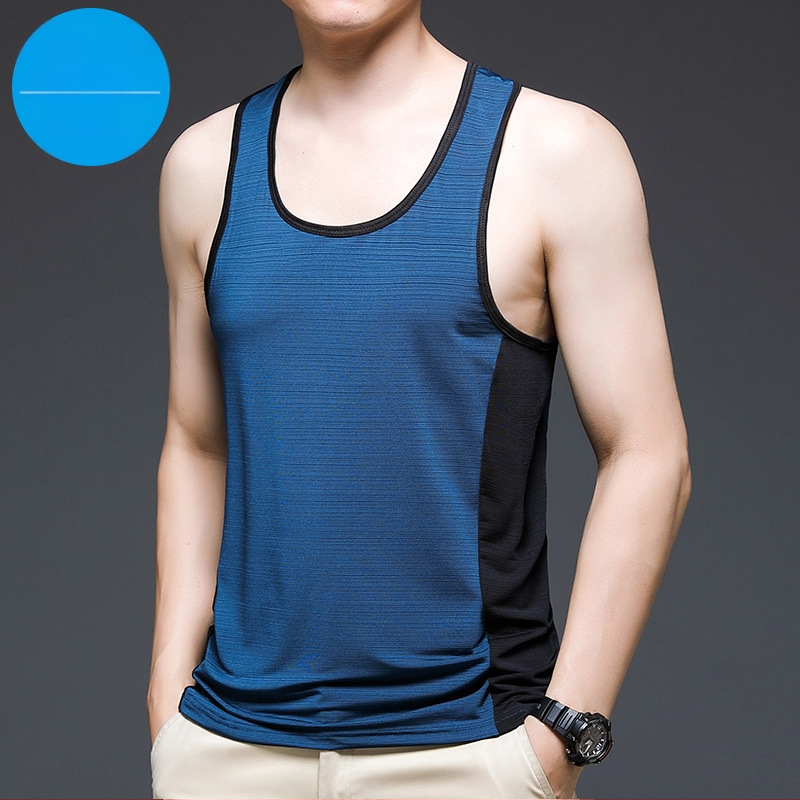 Muški potkošulja Ice Silk, ljeto, bez rukava, brzo suši, poliester 95%