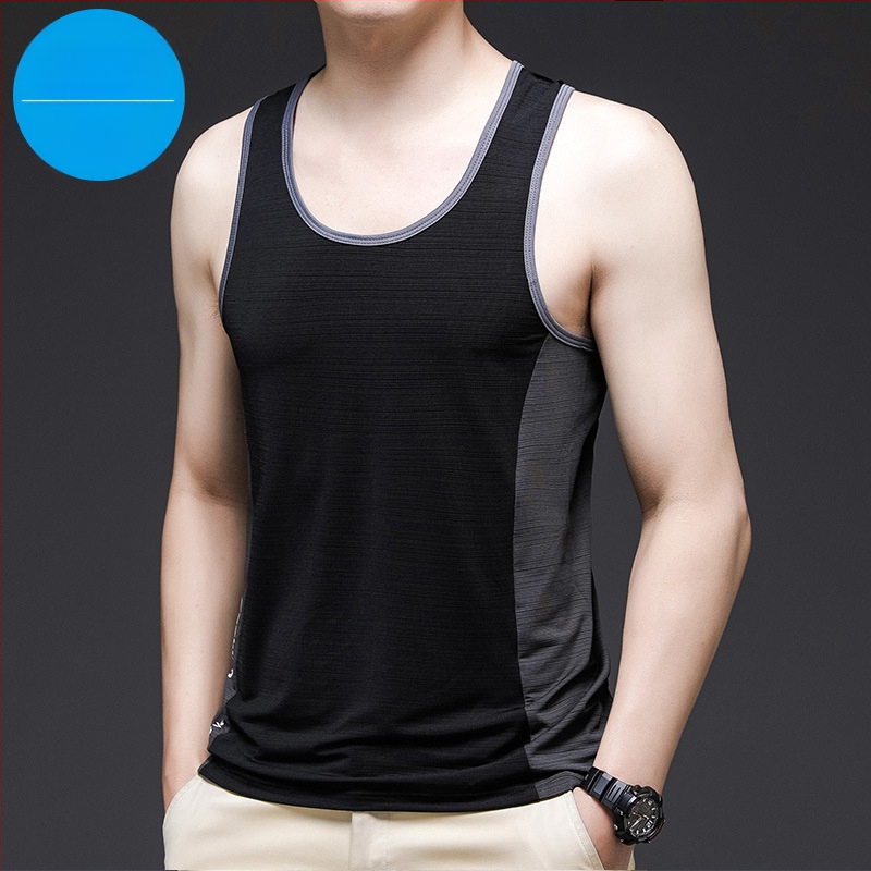 Muški potkošulja Ice Silk, ljeto, bez rukava, brzo suši, poliester 95%