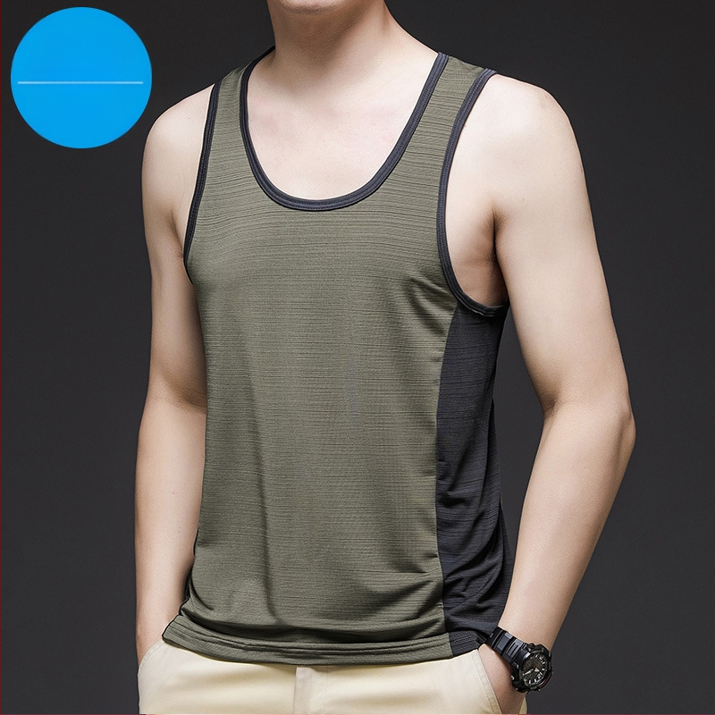 Muški potkošulja Ice Silk, ljeto, bez rukava, brzo suši, poliester 95%