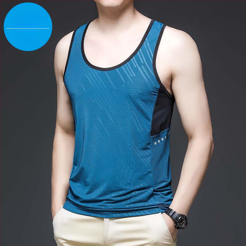 Muški potkošulja Ice Silk, ljeto, bez rukava, brzo suši, poliester 95%