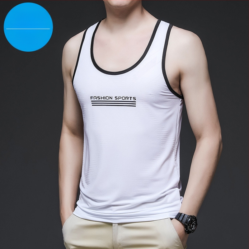 Muški potkošulja Ice Silk, ljeto, bez rukava, brzo suši, poliester 95%