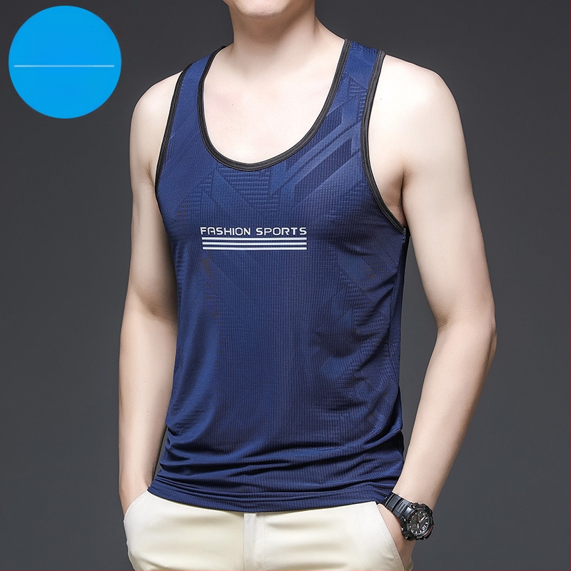 Muški potkošulja Ice Silk, ljeto, bez rukava, brzo suši, poliester 95%