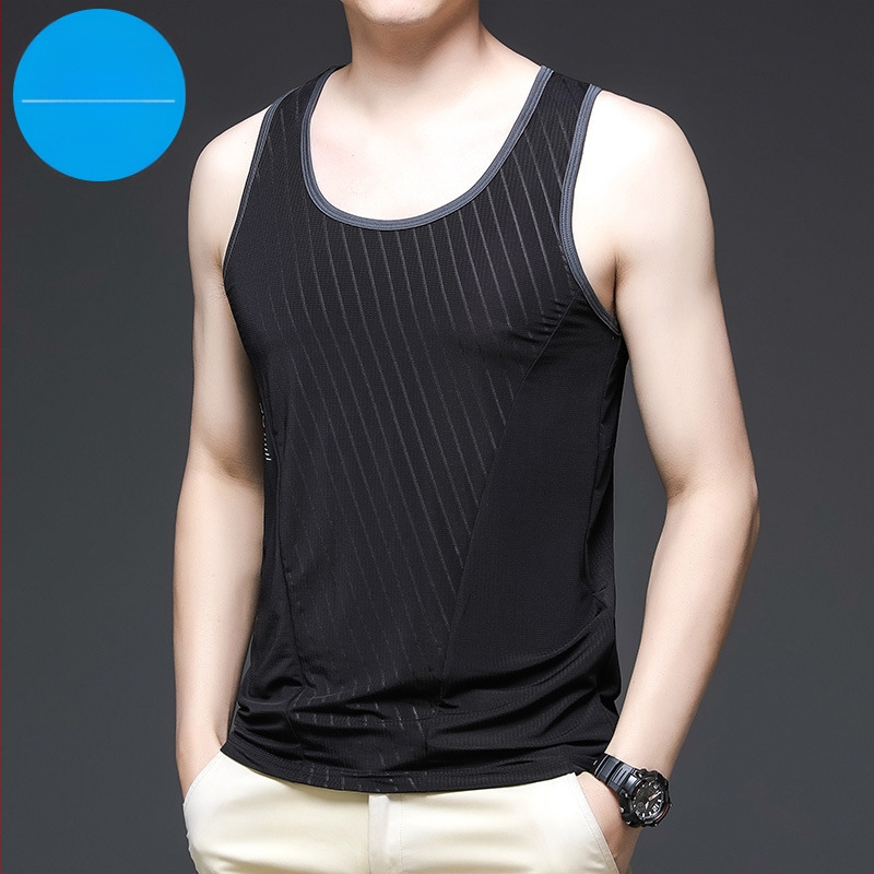 Muški potkošulja Ice Silk, ljeto, bez rukava, brzo suši, poliester 95%