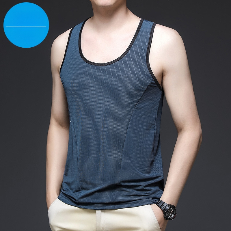 Muški potkošulja Ice Silk, ljeto, bez rukava, brzo suši, poliester 95%