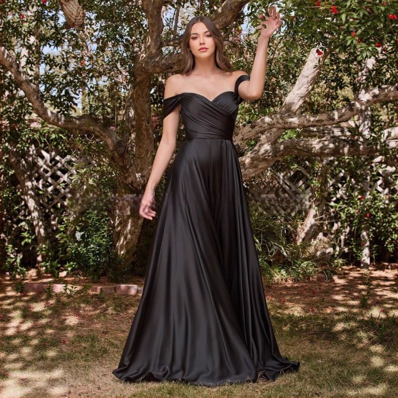 Вечерна рокля с една рамо, без ръкави, дълга, с висока талия, тънък силует, полиестерова материя