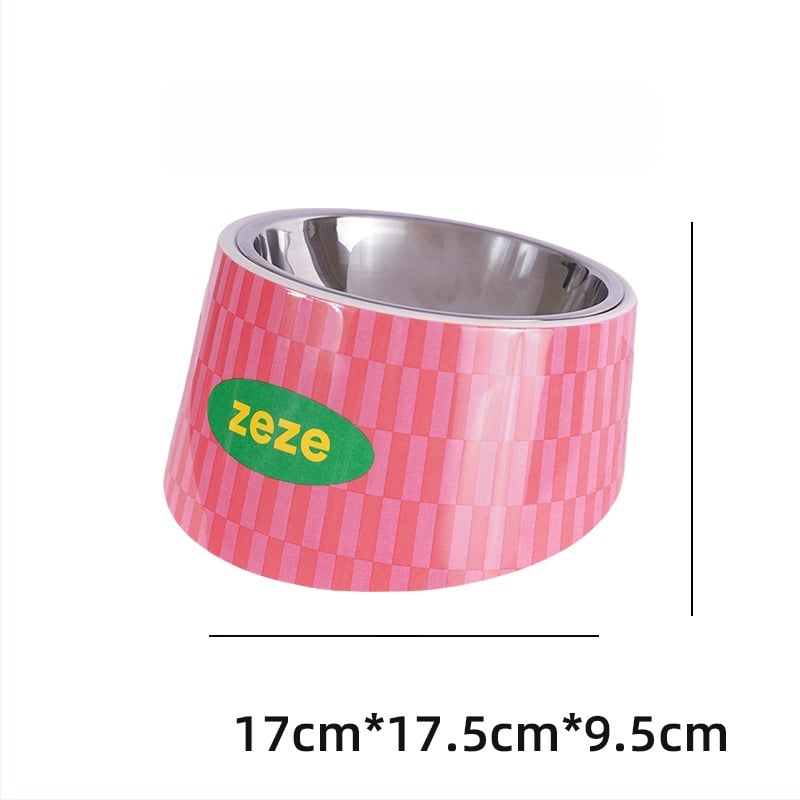 Set ZEZE de boluri pentru hrană și apă, din oțel inoxidabil, pentru pisici (Material: oțel inoxidabil; Brand: ZEZE; Destinat: pisicilor; Categorie: hrană pentru animale)