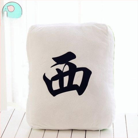 Mahjong párna - plüss külső, egyszínű dizájn, PP pamut töltet, nyomtatott szövés, modern minimál stílus
