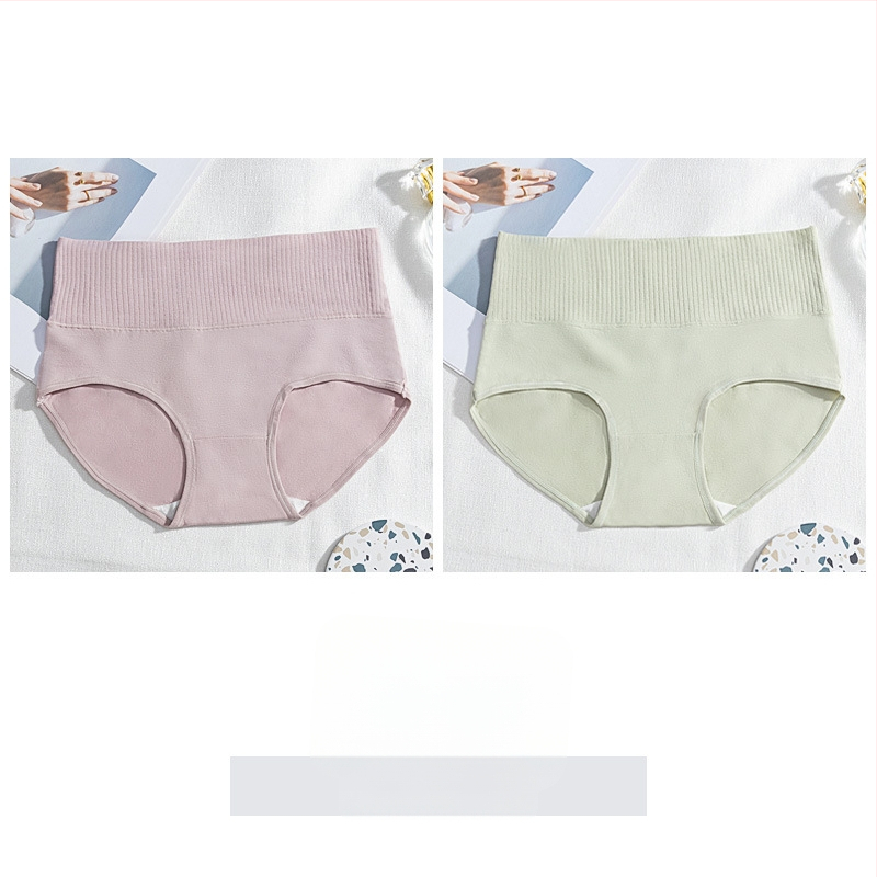 Női pamut magas derékú alsónemű, antibakteriális, légáteresztő, fenékemelő és hasi kontroll