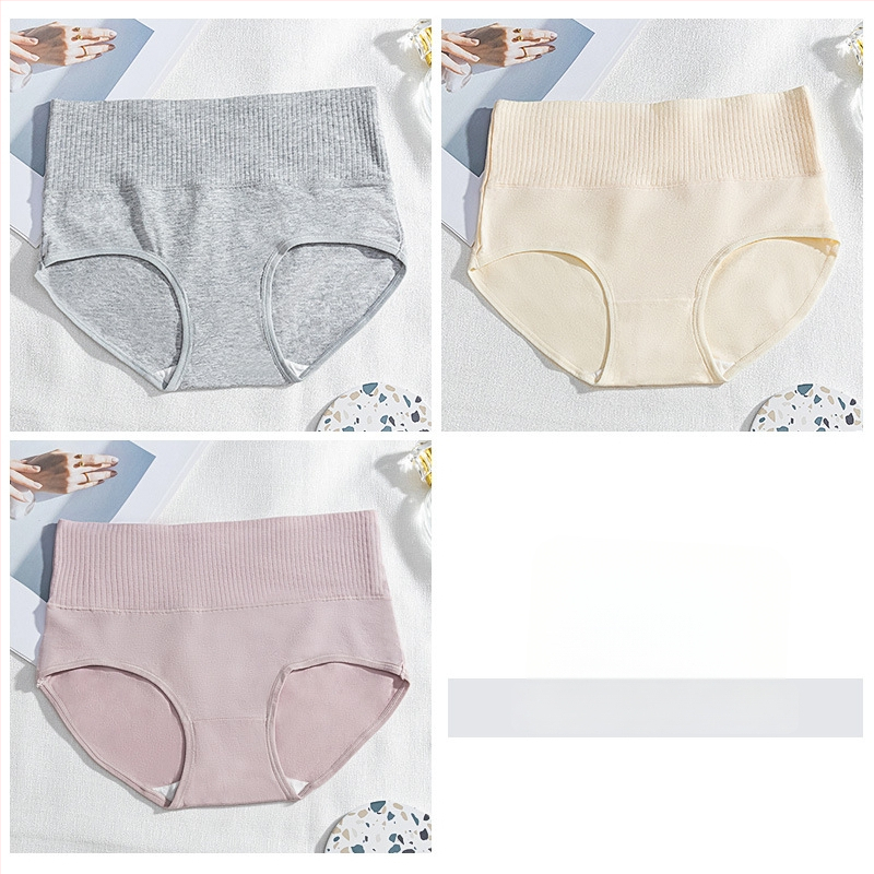 Női pamut magas derékú alsónemű, antibakteriális, légáteresztő, fenékemelő és hasi kontroll