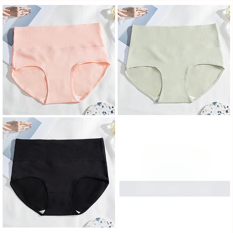 Női pamut magas derékú alsónemű, antibakteriális, légáteresztő, fenékemelő és hasi kontroll