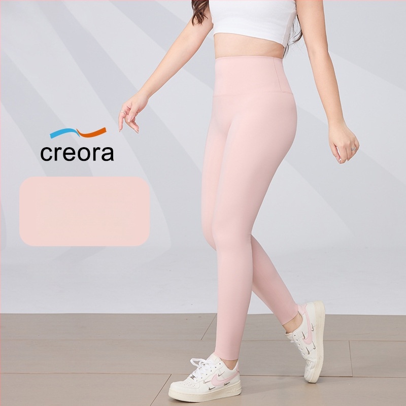 Ženske joga hlače, visokim strukom, uski kroj, krojena duljina, nylon 70–80%