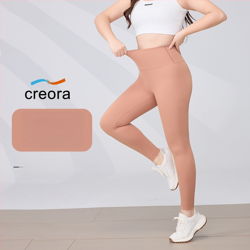 Ženske joga hlače, visokim strukom, uski kroj, krojena duljina, nylon 70–80%