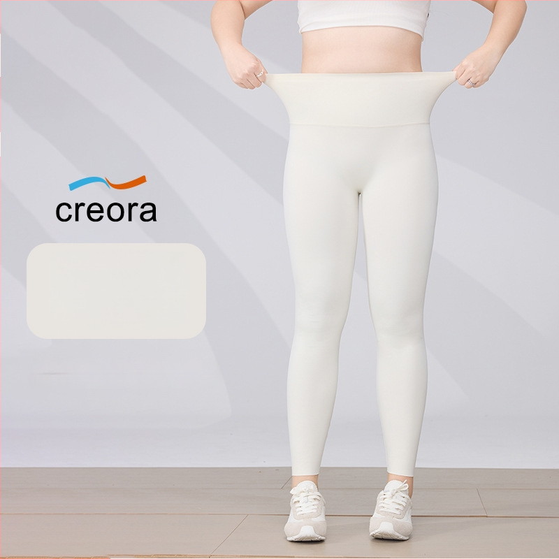 Ženske joga hlače, visokim strukom, uski kroj, krojena duljina, nylon 70–80%