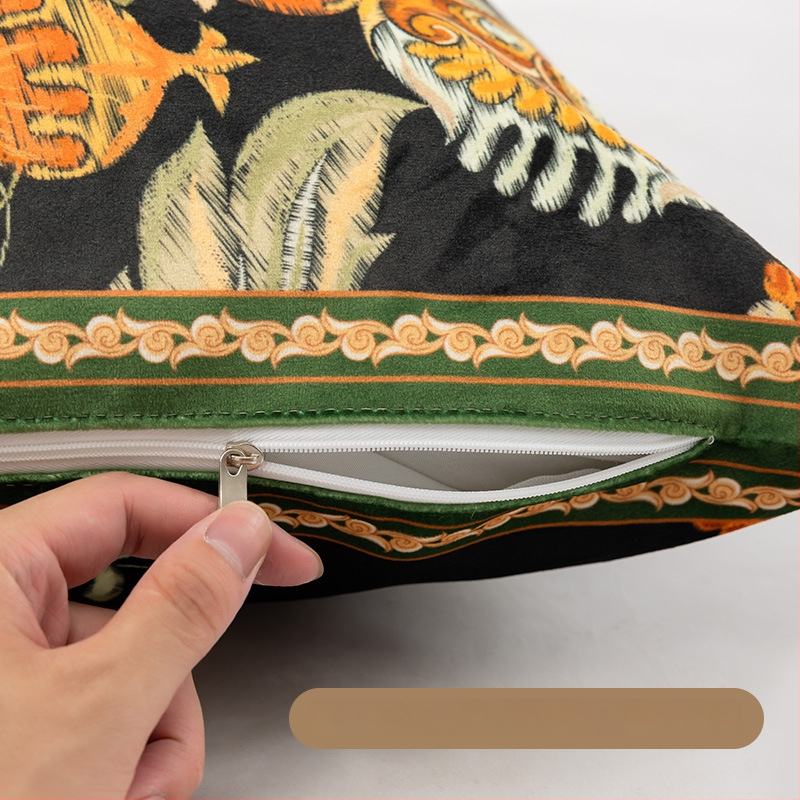 Párna polieszter huzattal, PP gyapot töltés, virágos minta, nyomtatott szövés