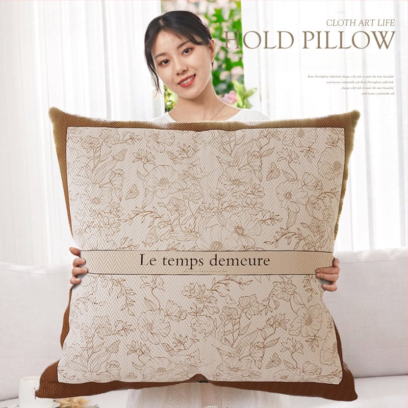 Párna polieszter huzattal, PP gyapot töltés, virágos minta, nyomtatott szövés