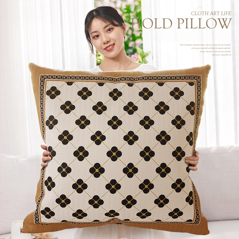 Párna polieszter huzattal, PP gyapot töltés, virágos minta, nyomtatott szövés