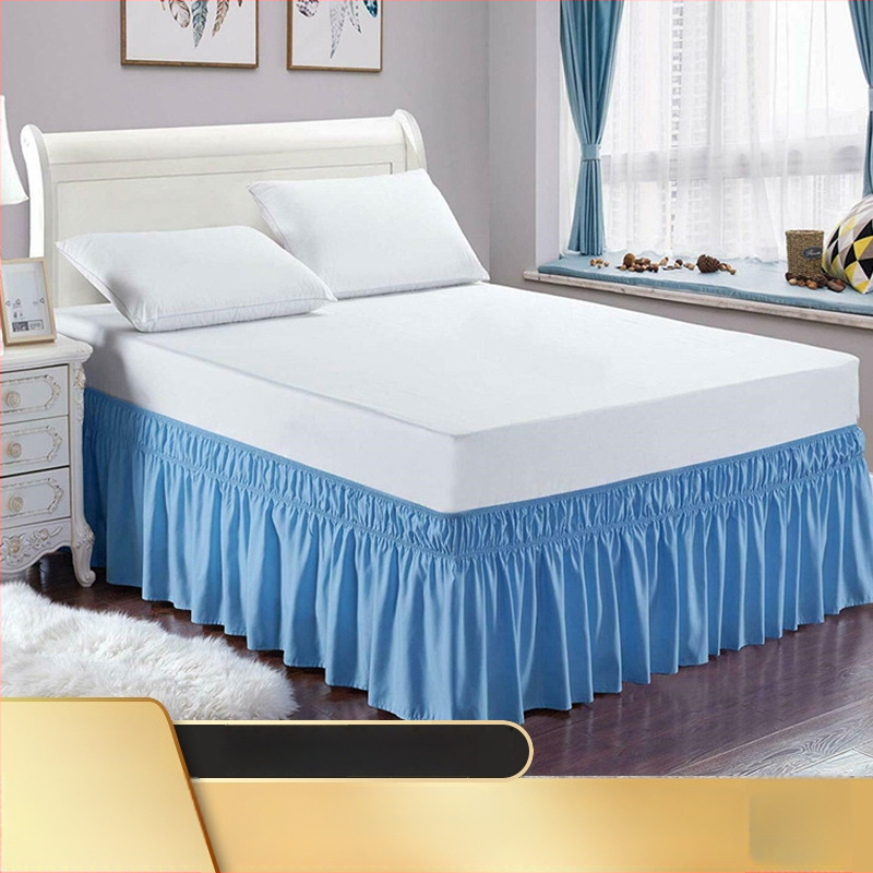 Bed skirt, monochrome twill fabric with semi-dye printing, 100% polyester, all-season