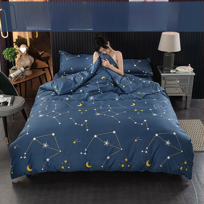 Pima medvilnės antklodės užvalkalas, plokščias mezgimas, tie-dye raštas, mielas stilius