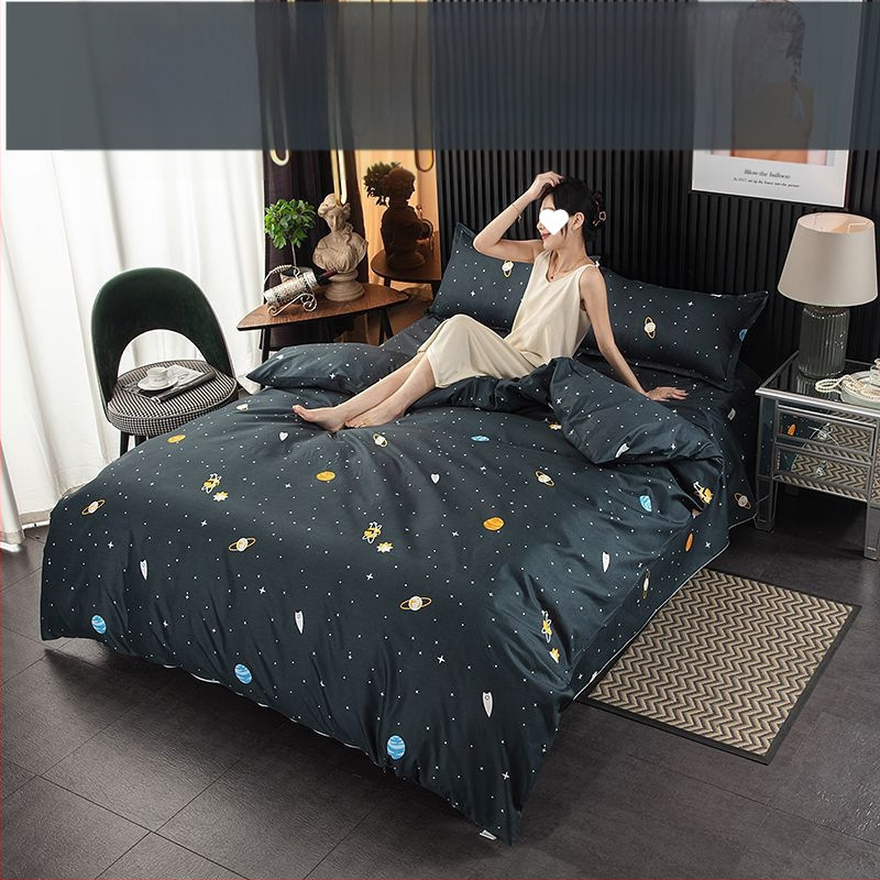 Pima medvilnės antklodės užvalkalas, plokščias mezgimas, tie-dye raštas, mielas stilius