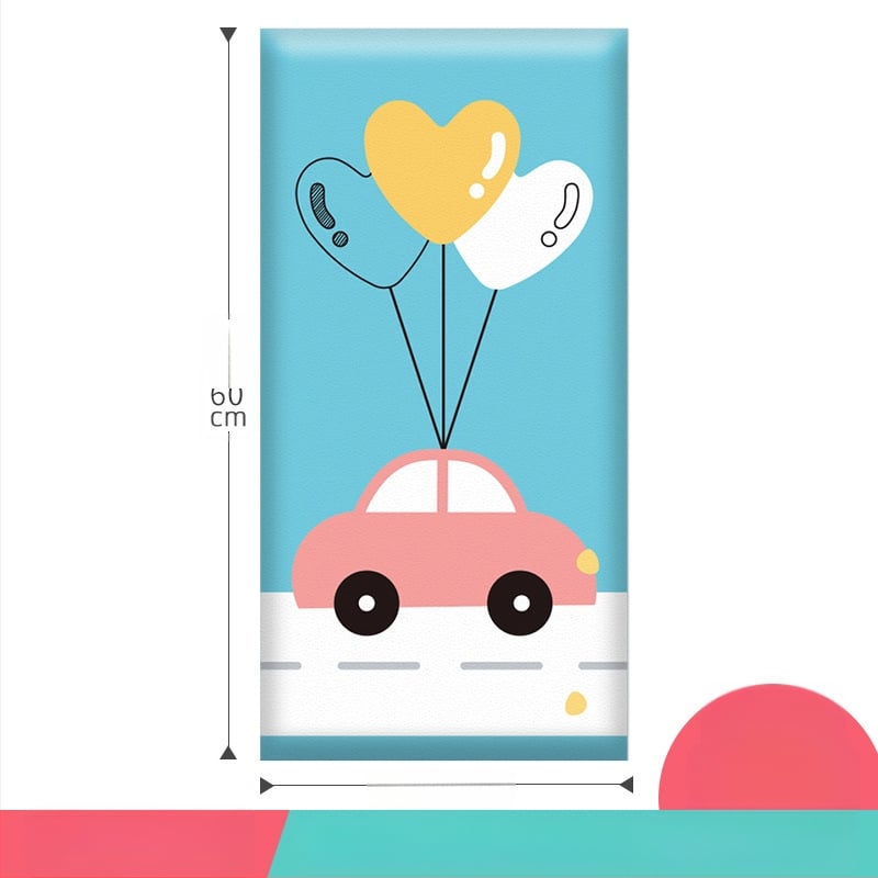 3D καρτούν προστατευτικό τοίχου με αυτοκόλλητο συνθετικό δέρμα, για υπνοδωμάτιο, μελέτη και είσοδο