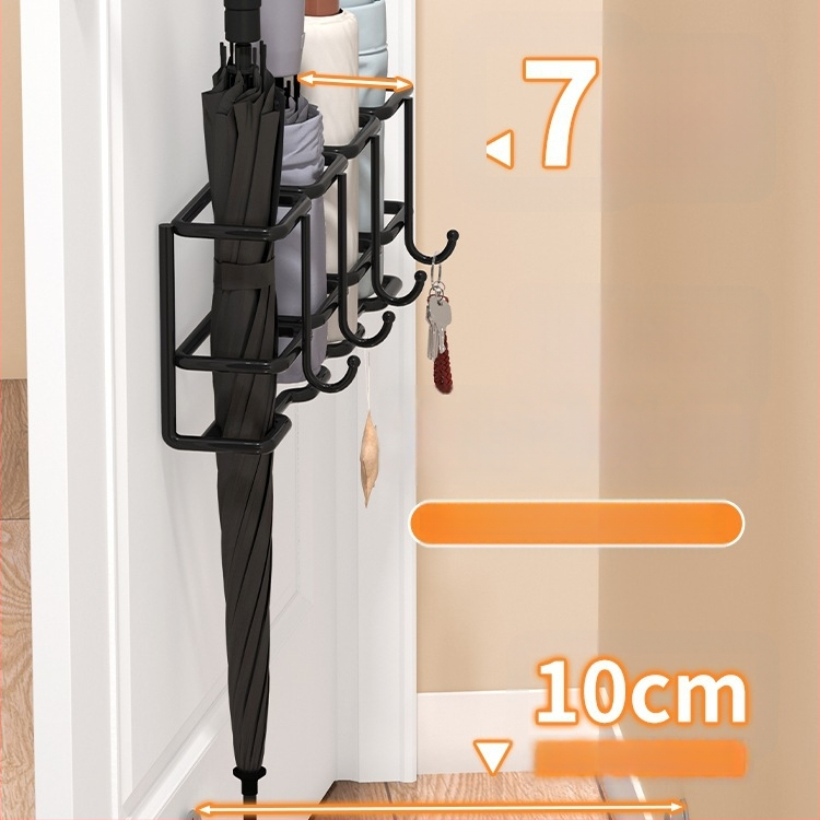 Sieninis skėtinių laikiklis įėjimui, su šešiais lygiais, reikalingas montavimas