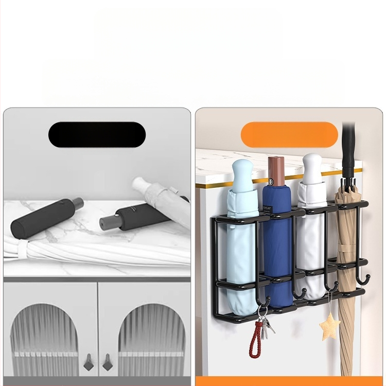 Sieninis skėtinių laikiklis įėjimui, su šešiais lygiais, reikalingas montavimas