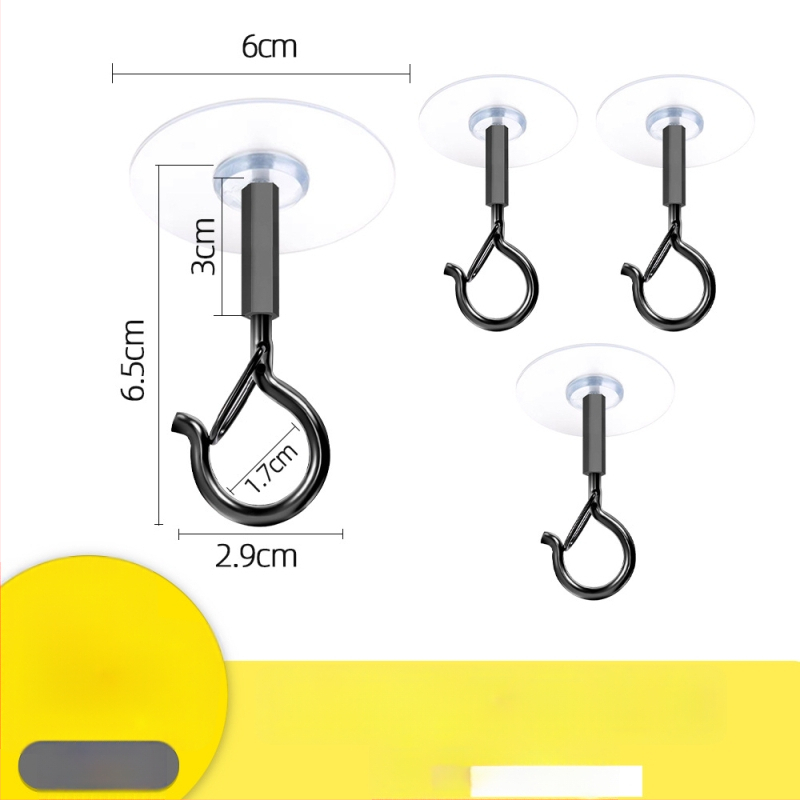 Lipnus lubų kabliukas žibintams, girliandoms ir uodų tinklams su užrakinamu vėjo atspariu kabliu - Geležis, Vienas kabliukas, Modernus minimalizmas, 5–10 kg apkrova