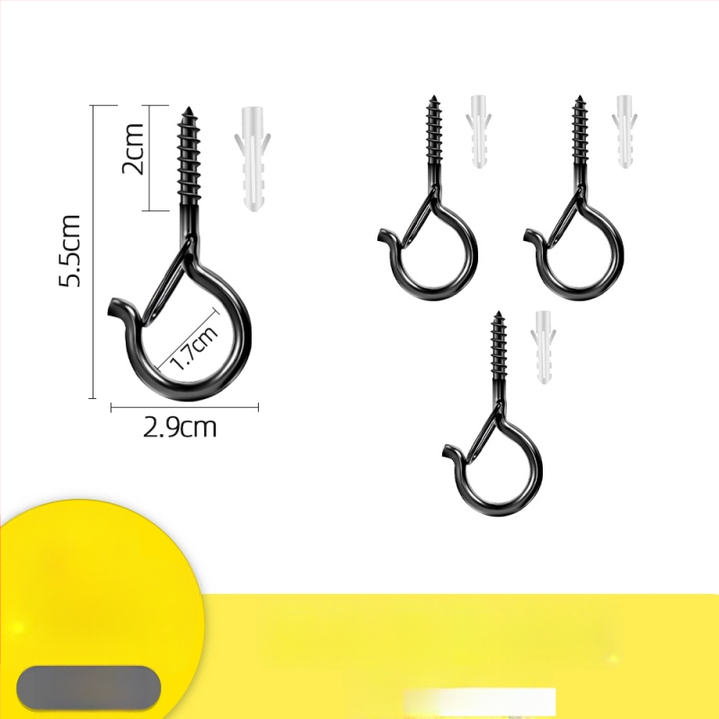 Lipnus lubų kabliukas žibintams, girliandoms ir uodų tinklams su užrakinamu vėjo atspariu kabliu - Geležis, Vienas kabliukas, Modernus minimalizmas, 5–10 kg apkrova