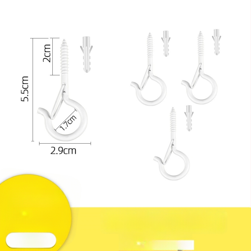 Lipnus lubų kabliukas žibintams, girliandoms ir uodų tinklams su užrakinamu vėjo atspariu kabliu - Geležis, Vienas kabliukas, Modernus minimalizmas, 5–10 kg apkrova