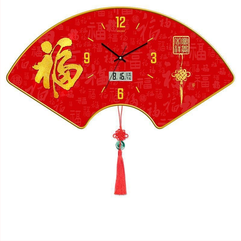 Nappali falióra hőmérséklet kijelzővel, ventillátor alakú dizájn, kvarc működés, fa tárcsa