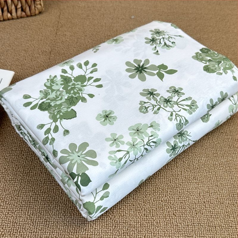 Pamutból készült paplanhuzat, pastoral mintával növényekkel és virágokkal, twill szövés, reaktív nyomtatás