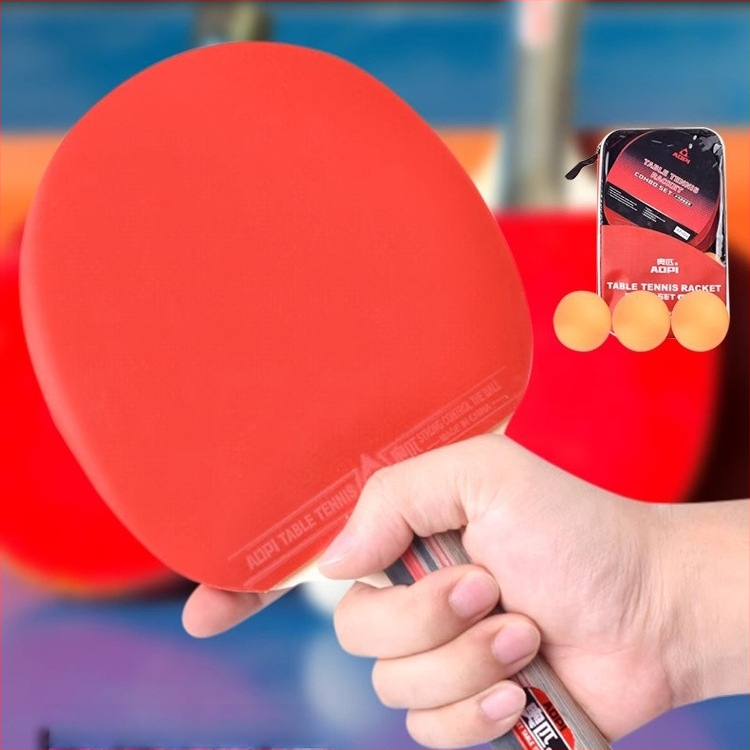 Σετ ρακέτες επιτραπέζιας αντισφαίρισης για αρχάριους – Shakehand και Penhold, ανθρακοϊνών κεφάλι, λάστιχο με θετική κόλλα, 2 τεμάχια