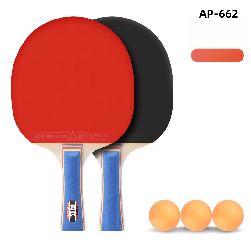 Σετ ρακέτες επιτραπέζιας αντισφαίρισης για αρχάριους – Shakehand και Penhold, ανθρακοϊνών κεφάλι, λάστιχο με θετική κόλλα, 2 τεμάχια